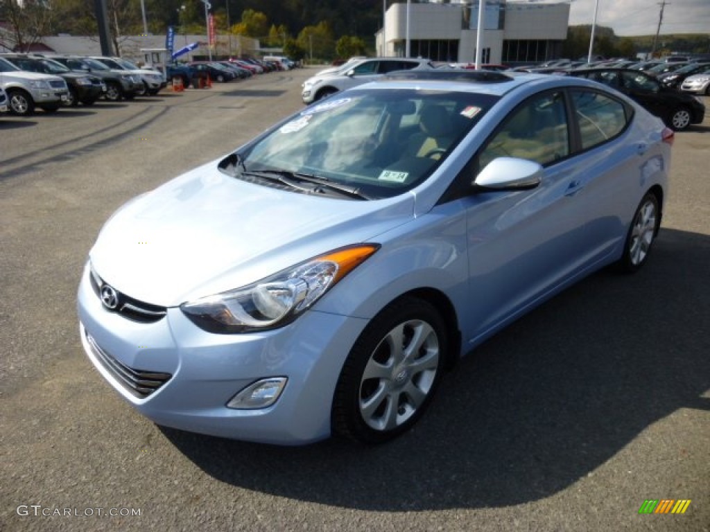 2012 Elantra Limited - Blue Sky Metallic / Beige photo #3
