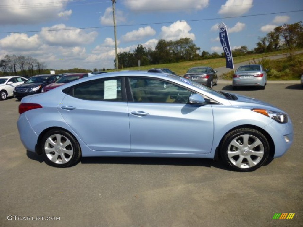 2012 Elantra Limited - Blue Sky Metallic / Beige photo #8