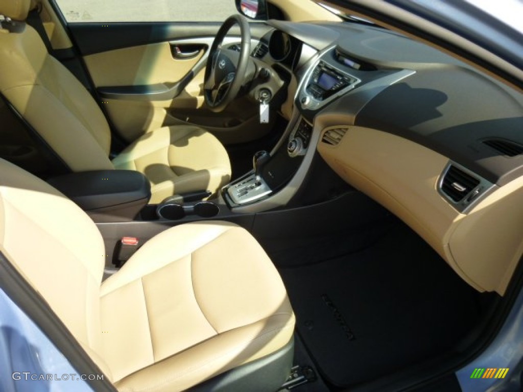 2012 Elantra Limited - Blue Sky Metallic / Beige photo #10