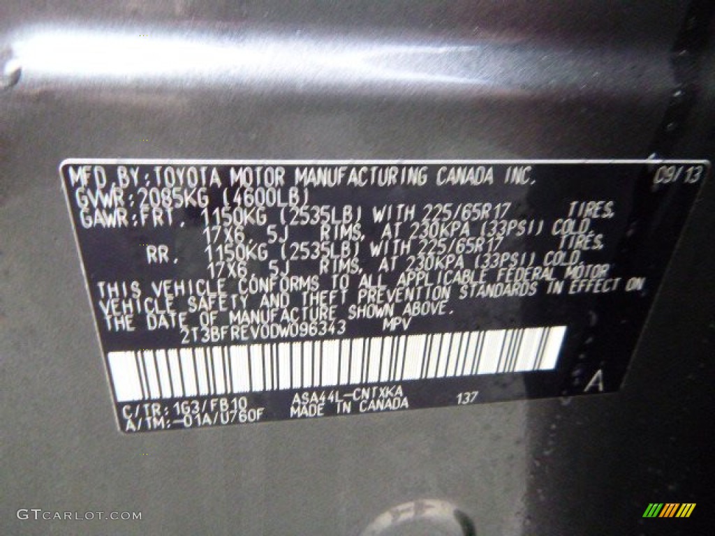 2013 RAV4 LE AWD - Magnetic Gray Metallic / Ash photo #19