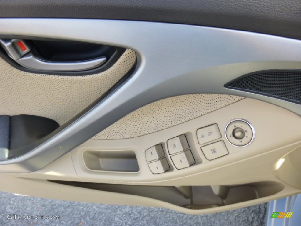 2012 Elantra Limited - Blue Sky Metallic / Beige photo #17