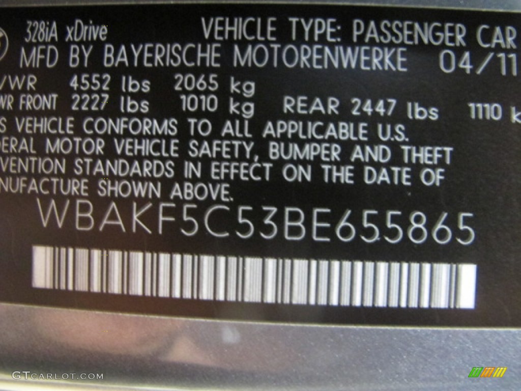 2011 3 Series 328i xDrive Coupe - Space Gray Metallic / Black photo #42