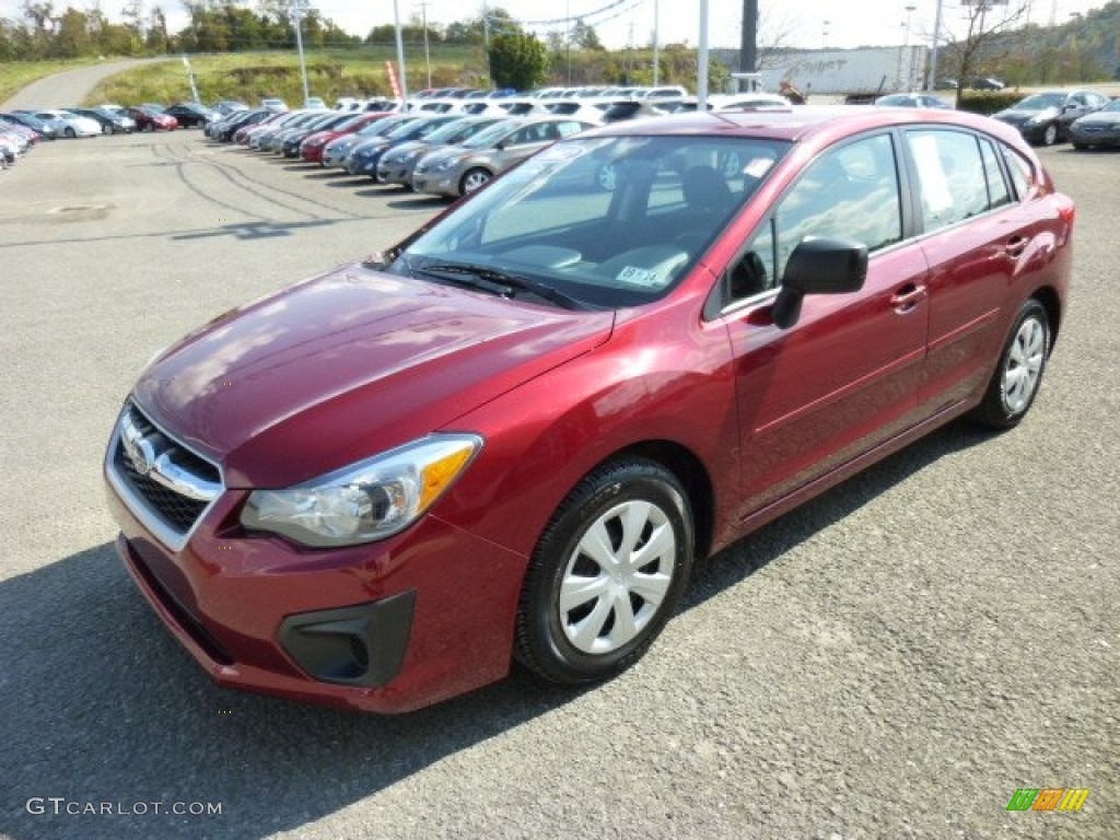 2012 Impreza 2.0i 5 Door - Camellia Red Pearl / Black photo #3