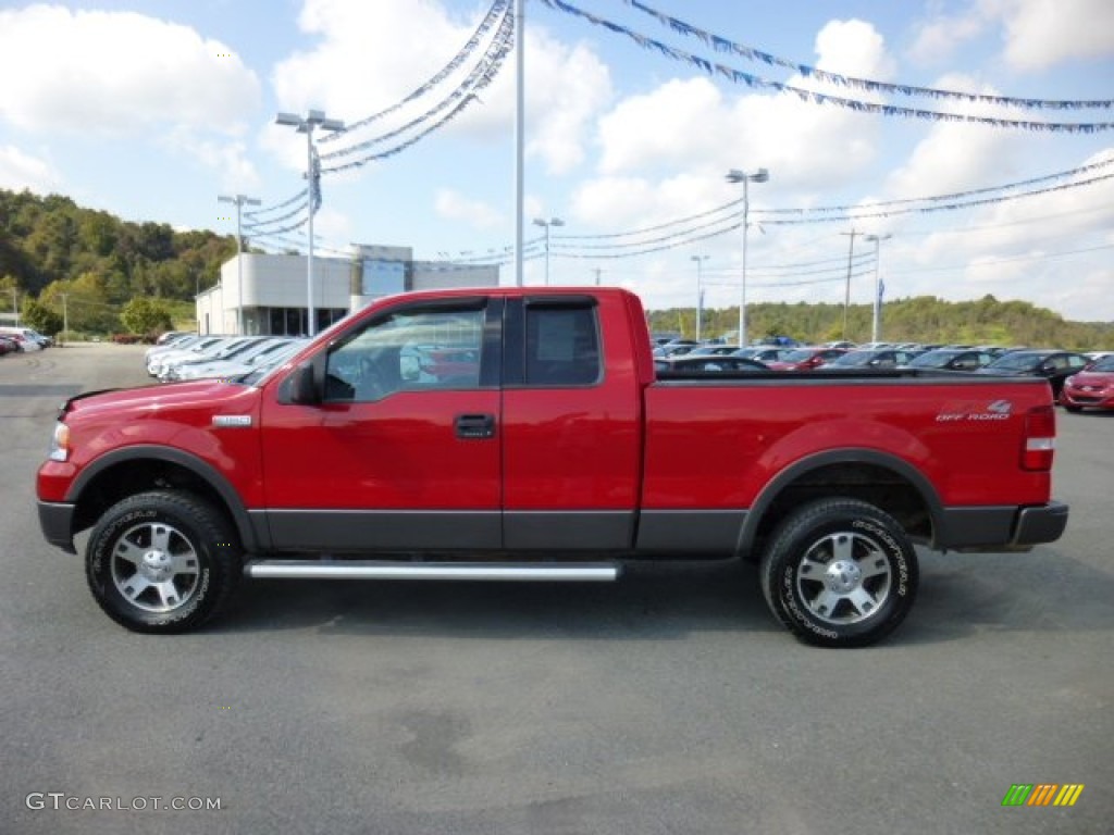 2004 F150 FX4 SuperCab 4x4 - Bright Red / Black/Medium Flint photo #4