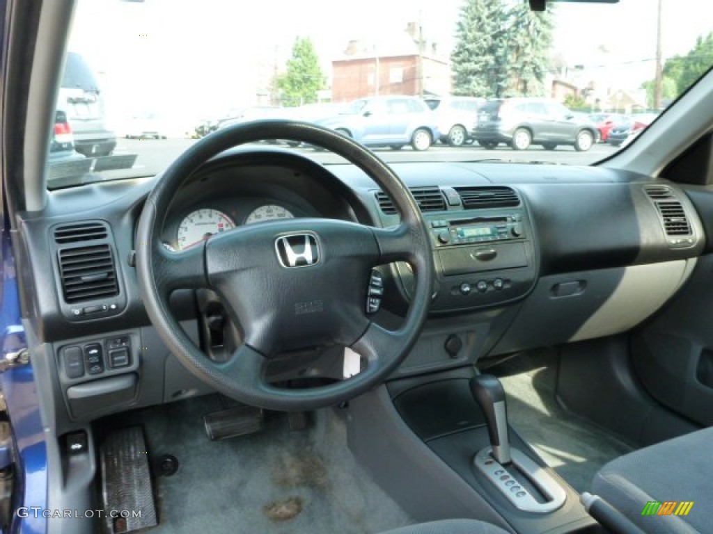 2002 Honda Civic EX Sedan Gray Dashboard Photo #86522495