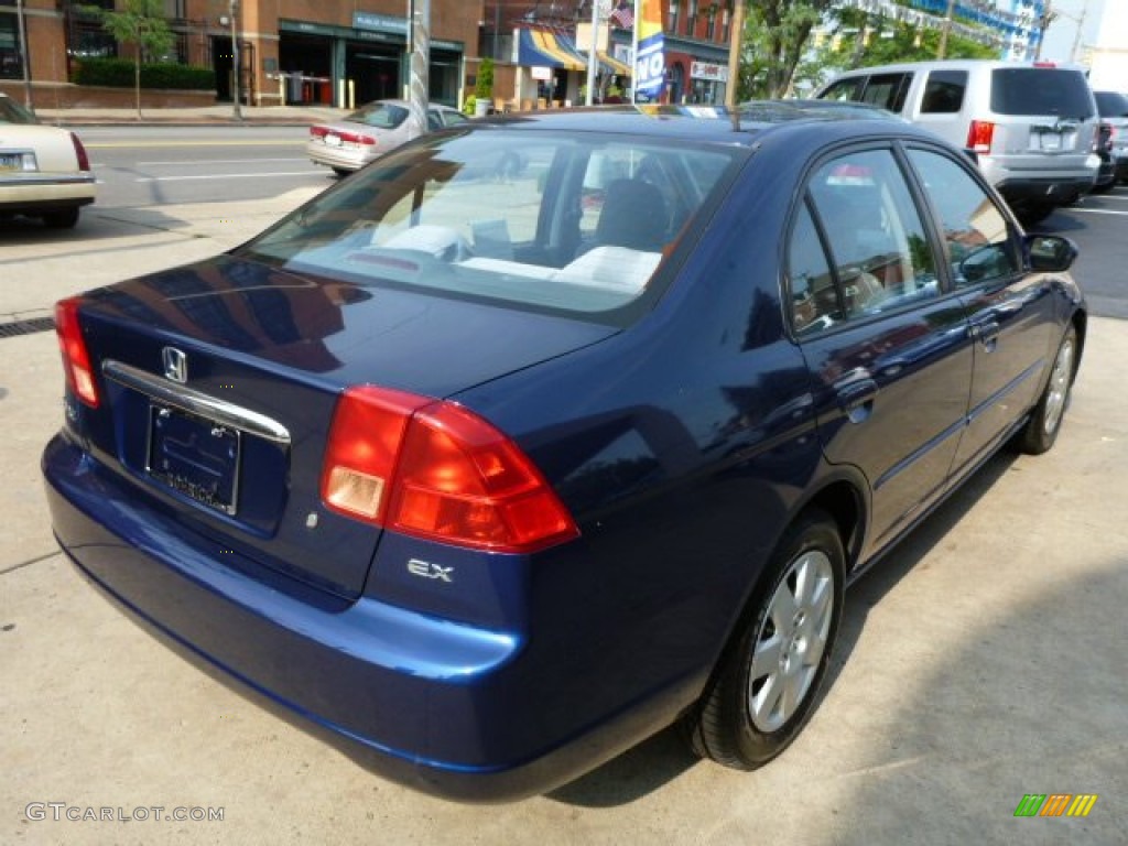 2002 Civic EX Sedan - Eternal Blue Pearl / Gray photo #11
