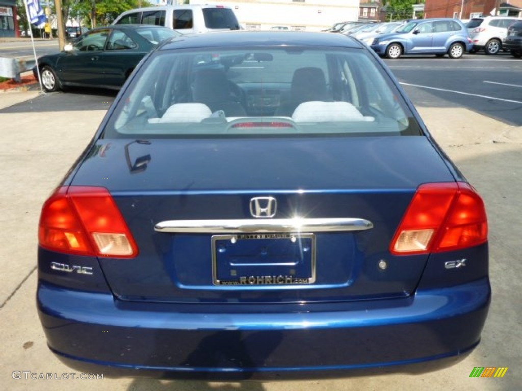 2002 Civic EX Sedan - Eternal Blue Pearl / Gray photo #16