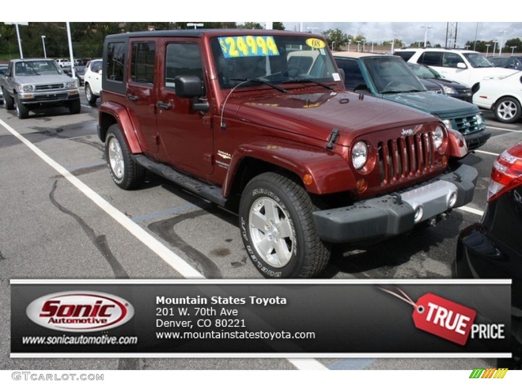 2008 Wrangler Unlimited Sahara 4x4 - Red Rock Crystal Pearl / Dark Slate Gray/Med Slate Gray photo #1