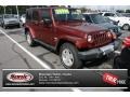 2008 Red Rock Crystal Pearl Jeep Wrangler Unlimited Sahara 4x4  photo #1