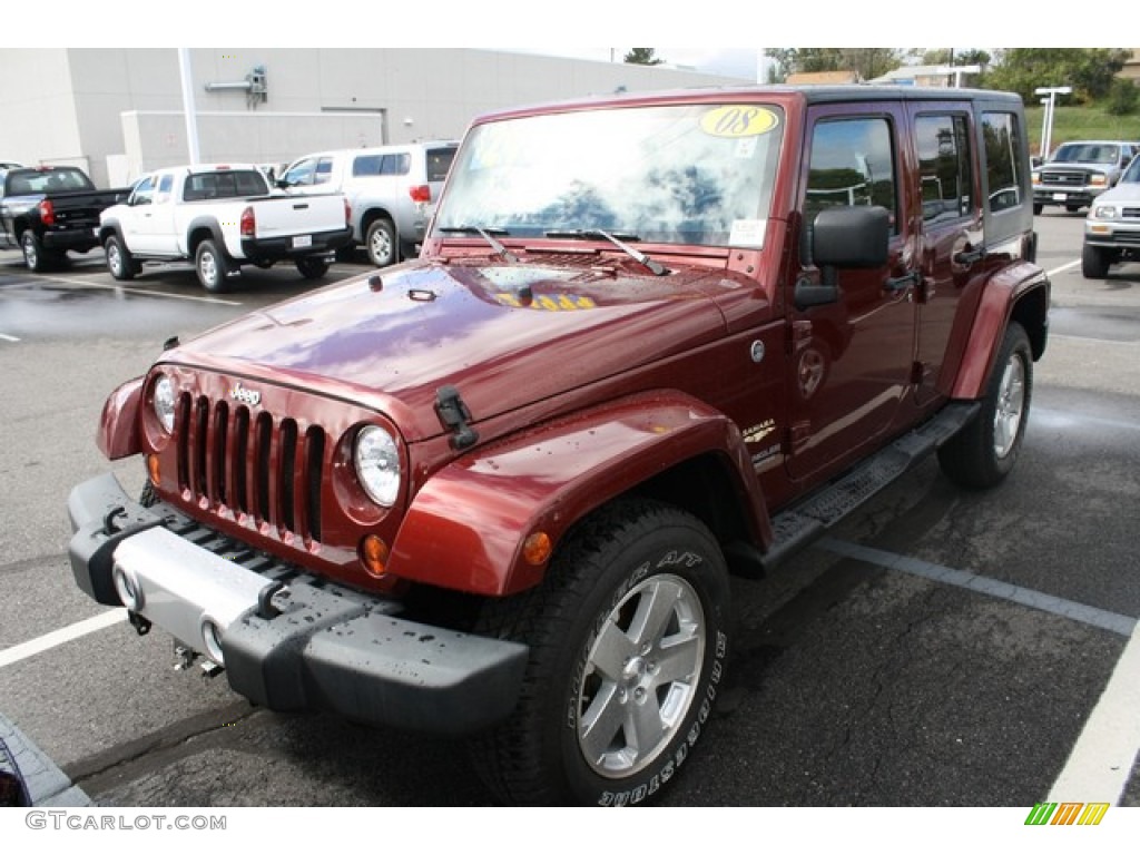 2008 Wrangler Unlimited Sahara 4x4 - Red Rock Crystal Pearl / Dark Slate Gray/Med Slate Gray photo #4