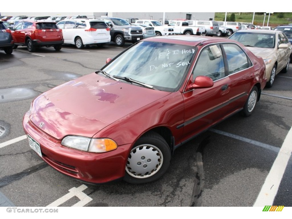 1993 Camellia Red Pearl Honda Civic EX Sedan 86505062 Photo 4