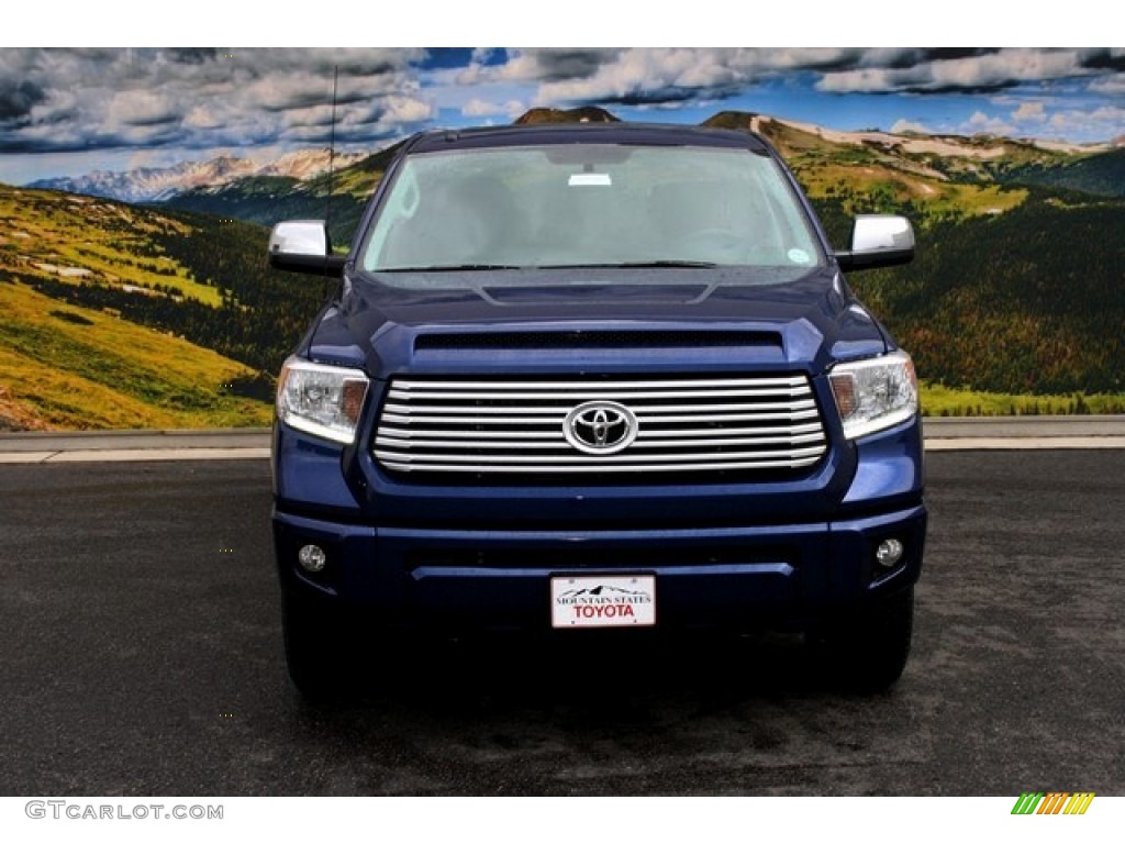 2014 Tundra Platinum Crewmax 4x4 - Blue Ribbon Metallic / 1794 Edition Premium Brown photo #2