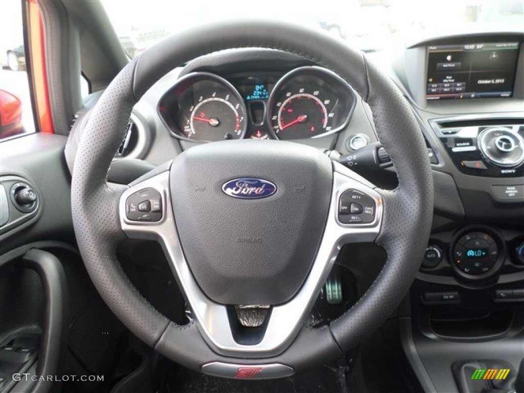 2014 Ford Fiesta ST Hatchback ST Charcoal Black Steering Wheel Photo #86528718