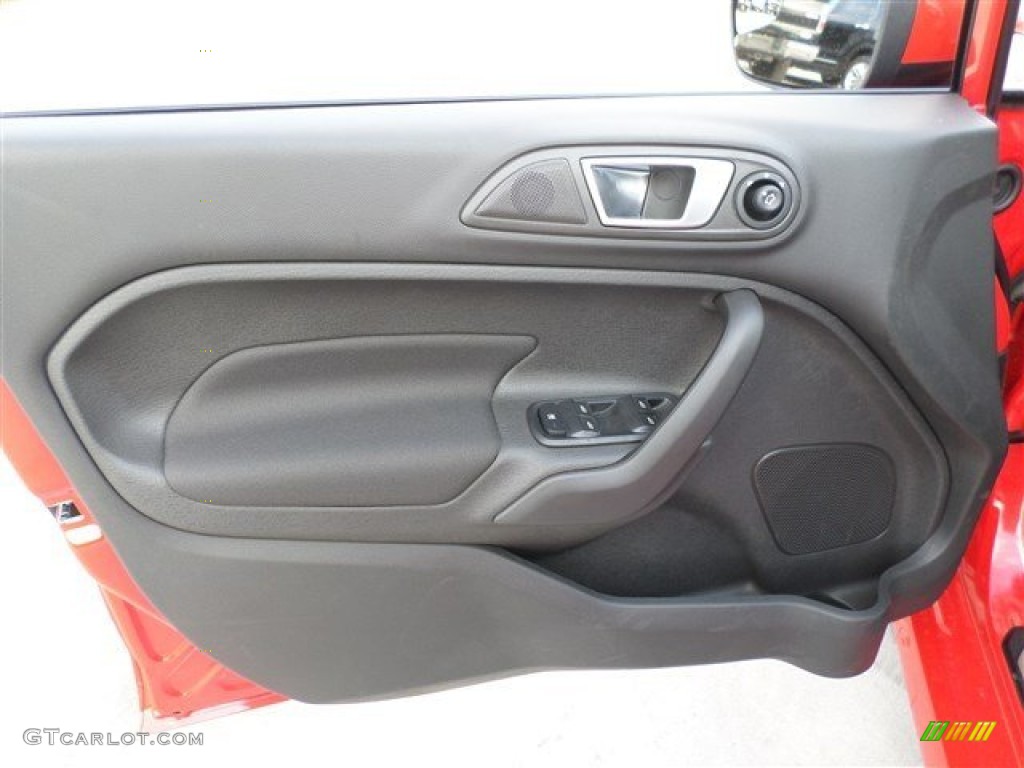 2014 Ford Fiesta ST Hatchback ST Charcoal Black Door Panel Photo #86528842