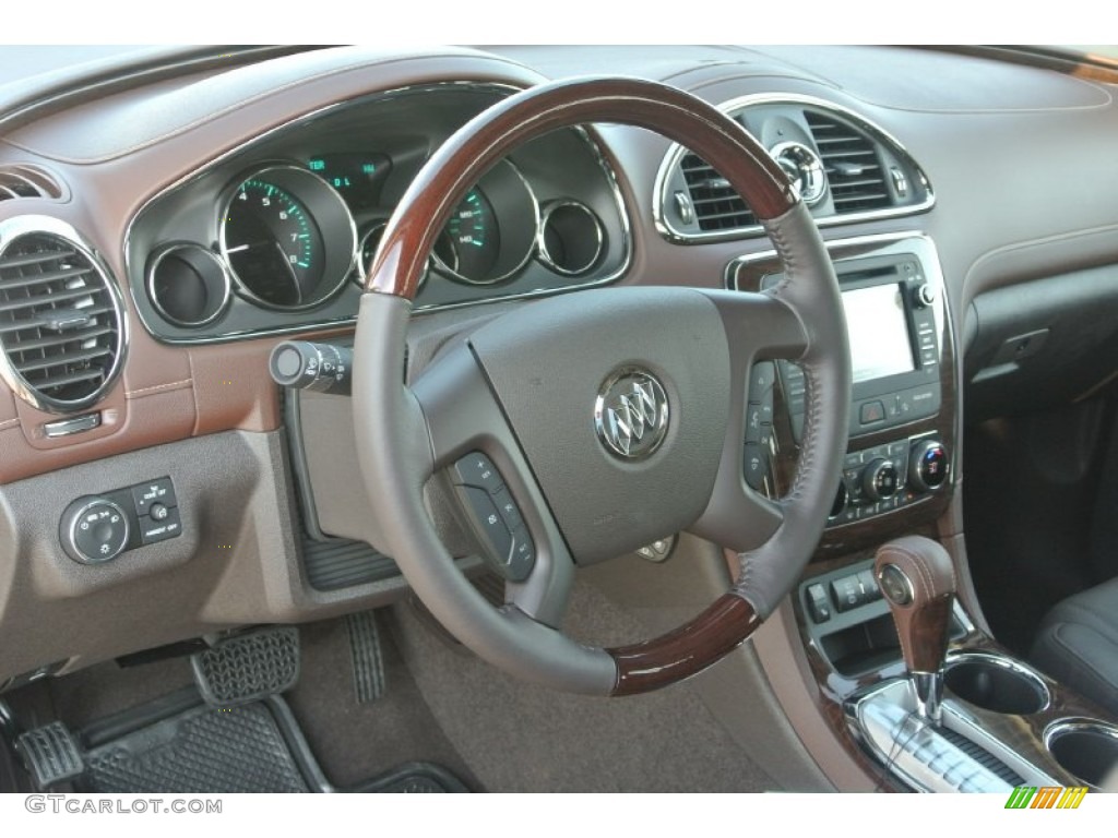 2014 Buick Enclave Premium Cocoa Steering Wheel Photo #86529839