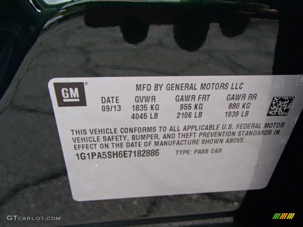 2014 Cruze LS - Rainforest Green Metallic / Jet Black/Medium Titanium photo #20