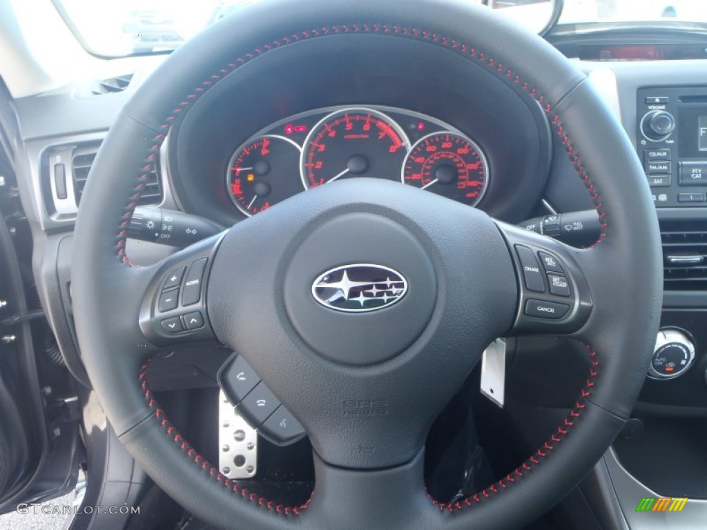 2014 Subaru Impreza WRX 4 Door Carbon Black Steering Wheel Photo #86531853