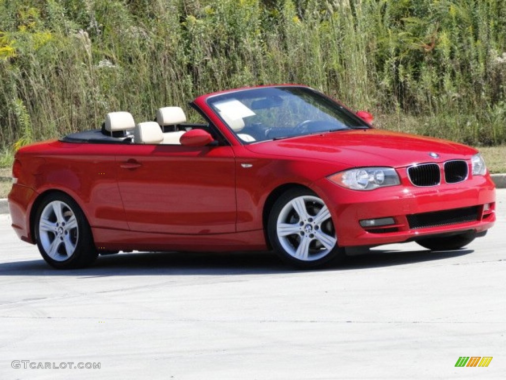 2008 1 Series 128i Convertible - Crimson Red / Savanna Beige photo #7