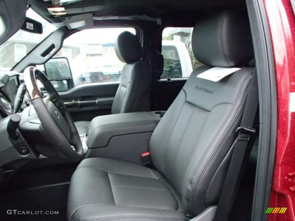 Platinum Black Leather Interior 2014 Ford F350 Super Duty Platinum Crew Cab 4x4 Photo #86535663