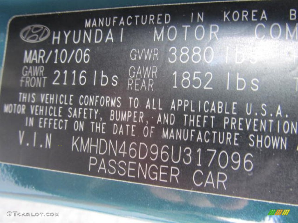 2006 Elantra GLS Sedan - Spruce Green / Beige photo #14