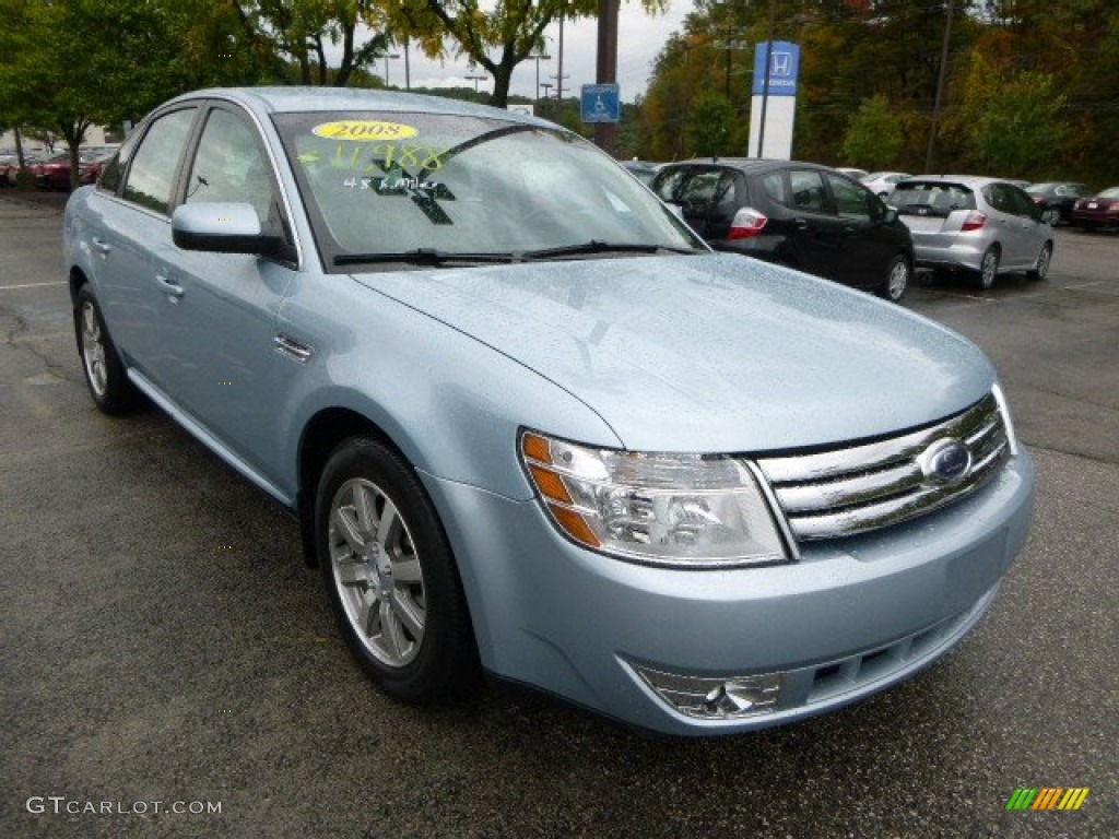2008 Taurus SEL - Light Ice Blue Metallic / Camel photo #7