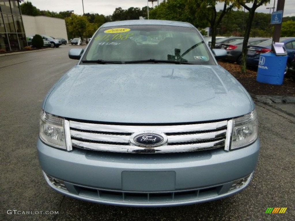 2008 Taurus SEL - Light Ice Blue Metallic / Camel photo #8
