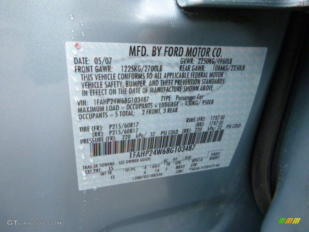 2008 Taurus SEL - Light Ice Blue Metallic / Camel photo #24