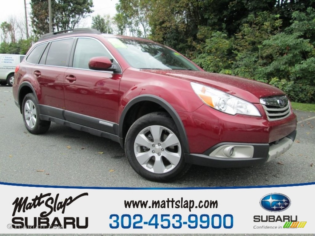 2011 Outback 2.5i Limited Wagon - Ruby Red Pearl / Warm Ivory photo #1