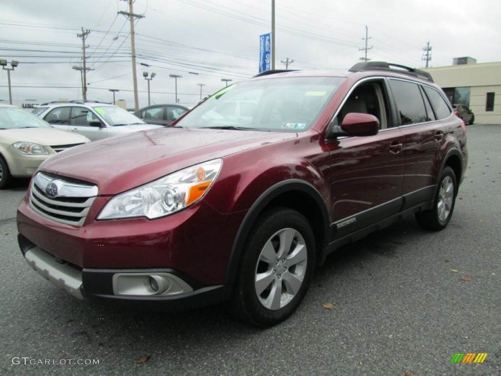 2011 Outback 2.5i Limited Wagon - Ruby Red Pearl / Warm Ivory photo #2