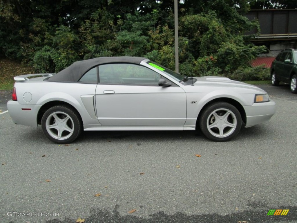 2001 Mustang GT Convertible - Silver Metallic / Dark Charcoal photo #5