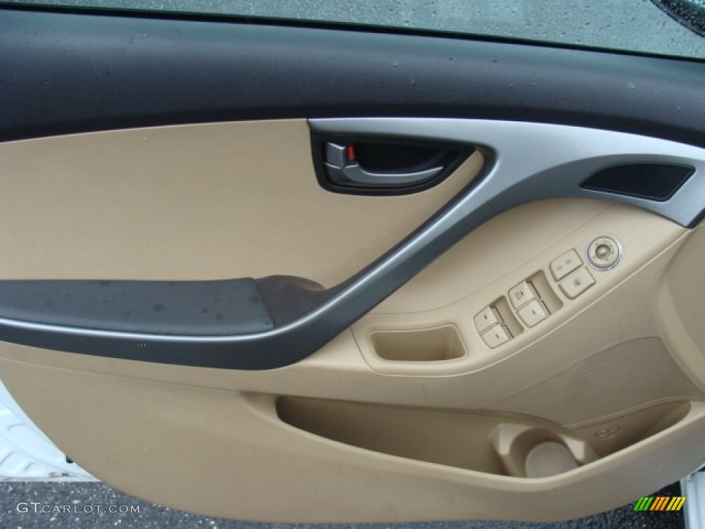 2012 Elantra GLS - Shimmering White / Beige photo #7