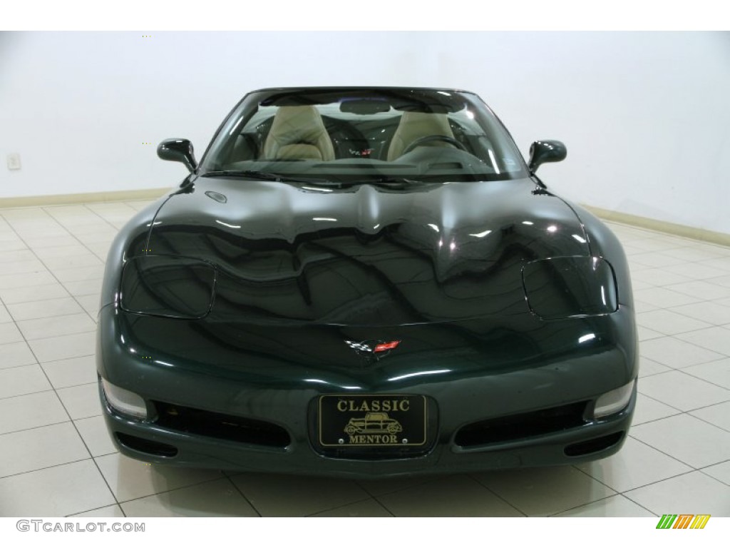 2000 Corvette Convertible - Dark Bowling Green Metallic / Light Oak photo #3