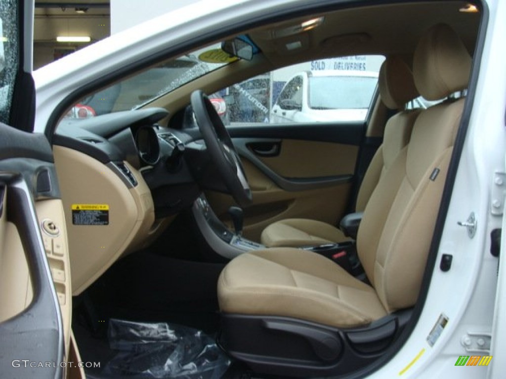 2012 Elantra GLS - Shimmering White / Beige photo #10