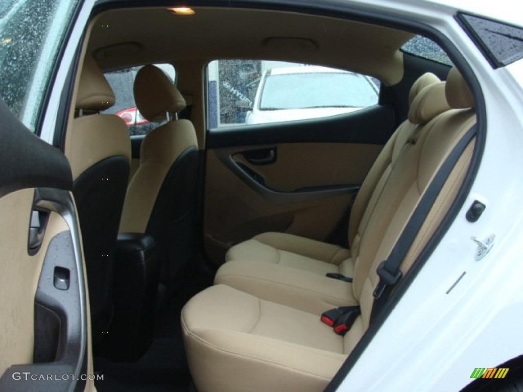 2012 Elantra GLS - Shimmering White / Beige photo #18