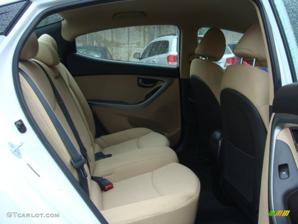 2012 Elantra GLS - Shimmering White / Beige photo #21