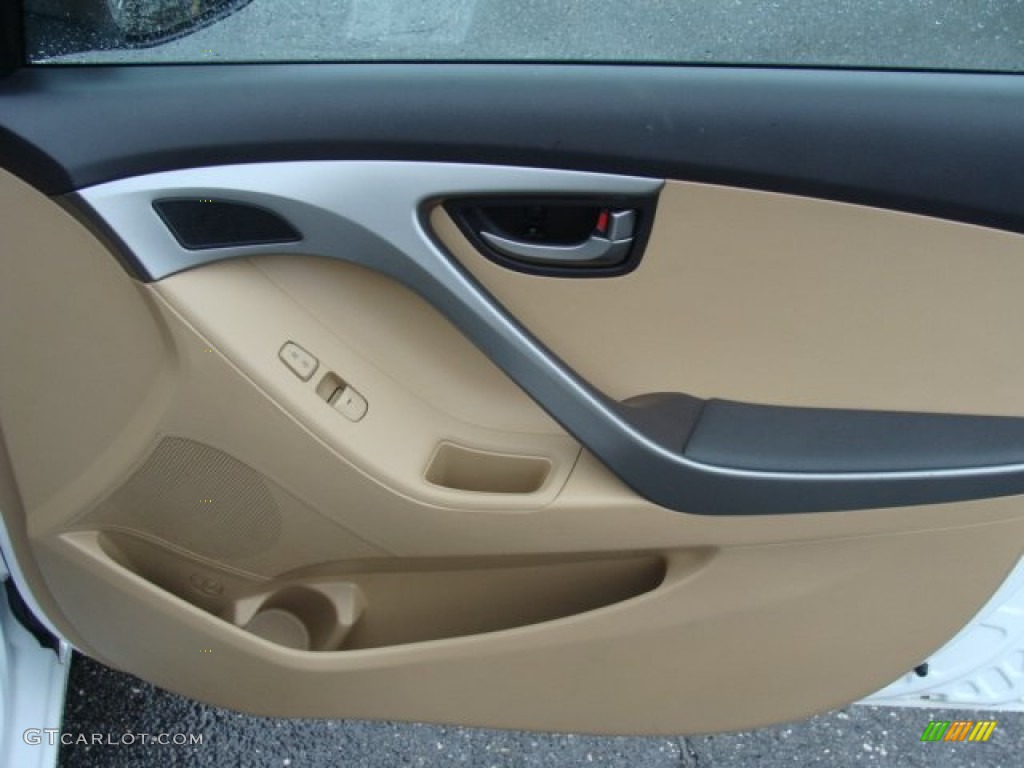 2012 Elantra GLS - Shimmering White / Beige photo #22