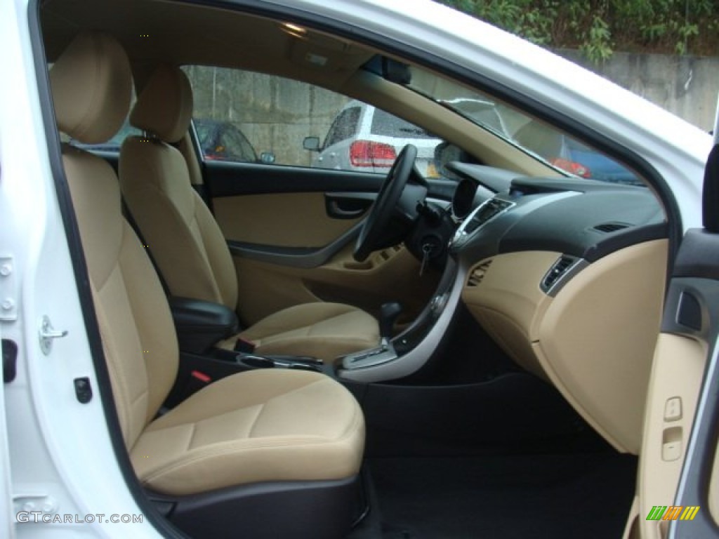 2012 Elantra GLS - Shimmering White / Beige photo #24
