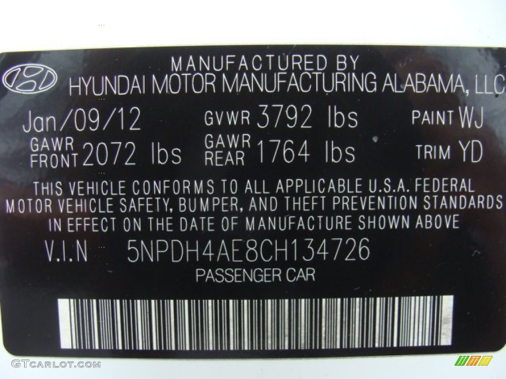 2012 Elantra GLS - Shimmering White / Beige photo #29