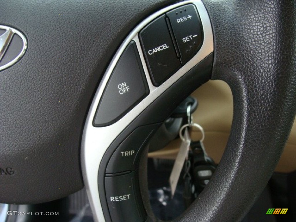 2012 Elantra GLS - Blue Sky Metallic / Beige photo #15