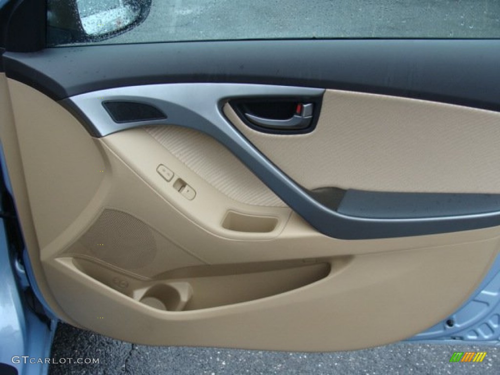 2012 Elantra GLS - Blue Sky Metallic / Beige photo #23