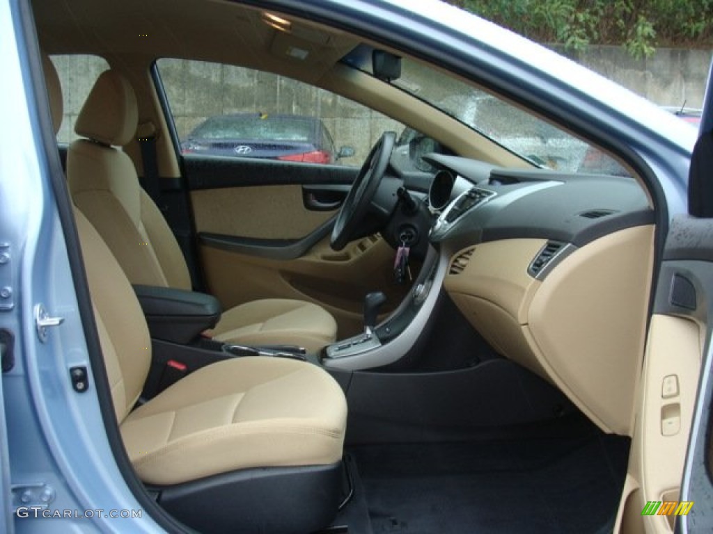 2012 Elantra GLS - Blue Sky Metallic / Beige photo #25