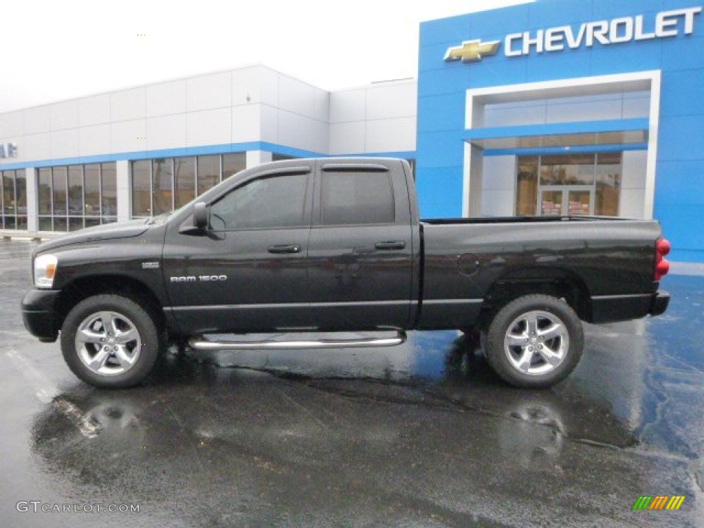 2007 Ram 1500 Sport Quad Cab 4x4 - Black / Medium Slate Gray photo #2