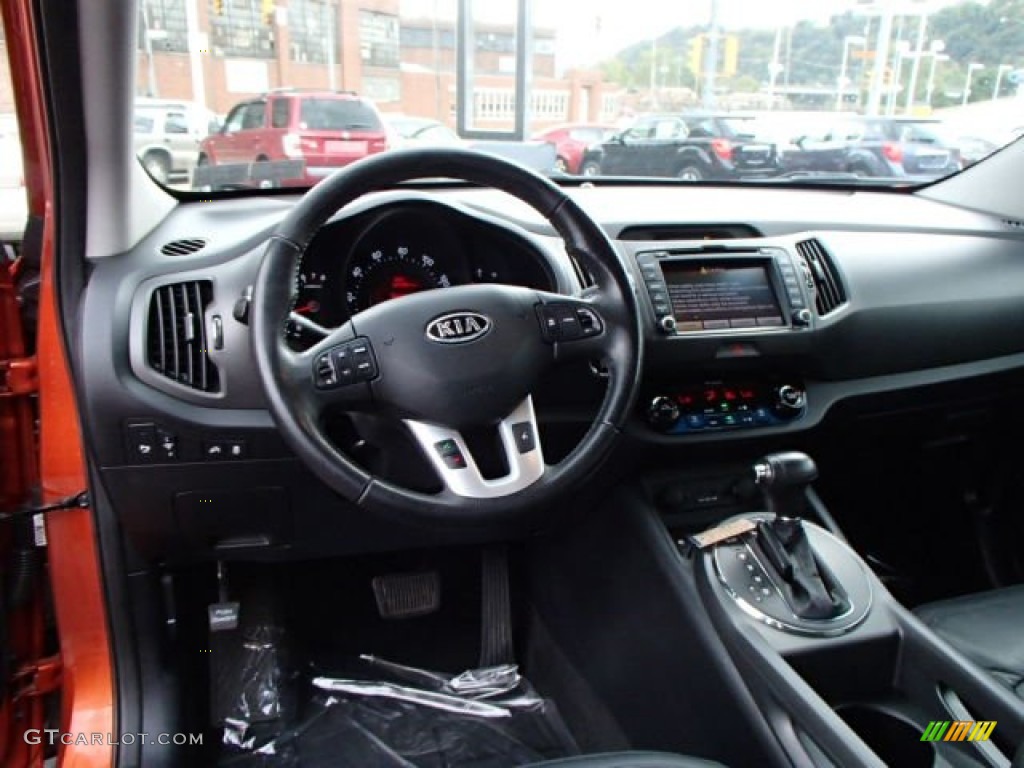 2011 Kia Sportage SX Black Dashboard Photo #86548257