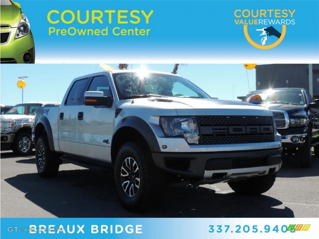 2012 F150 SVT Raptor SuperCrew 4x4 - Ingot Silver Metallic / Raptor Black Leather/Cloth photo #1