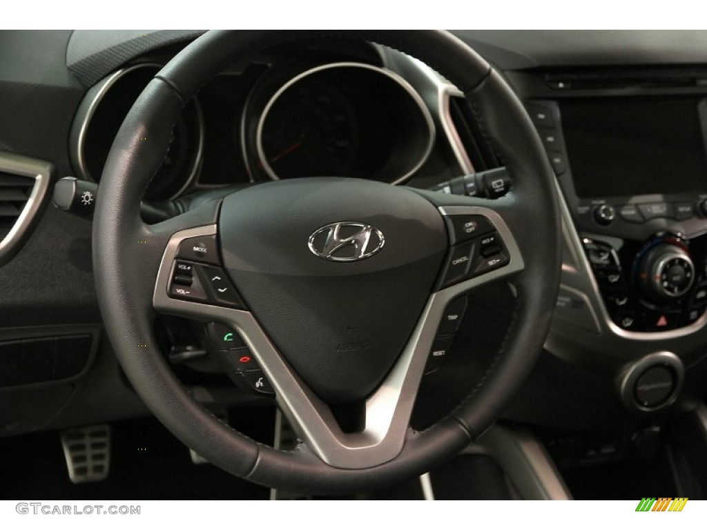 2012 Hyundai Veloster Standard Veloster Model Black Steering Wheel Photo #86549352