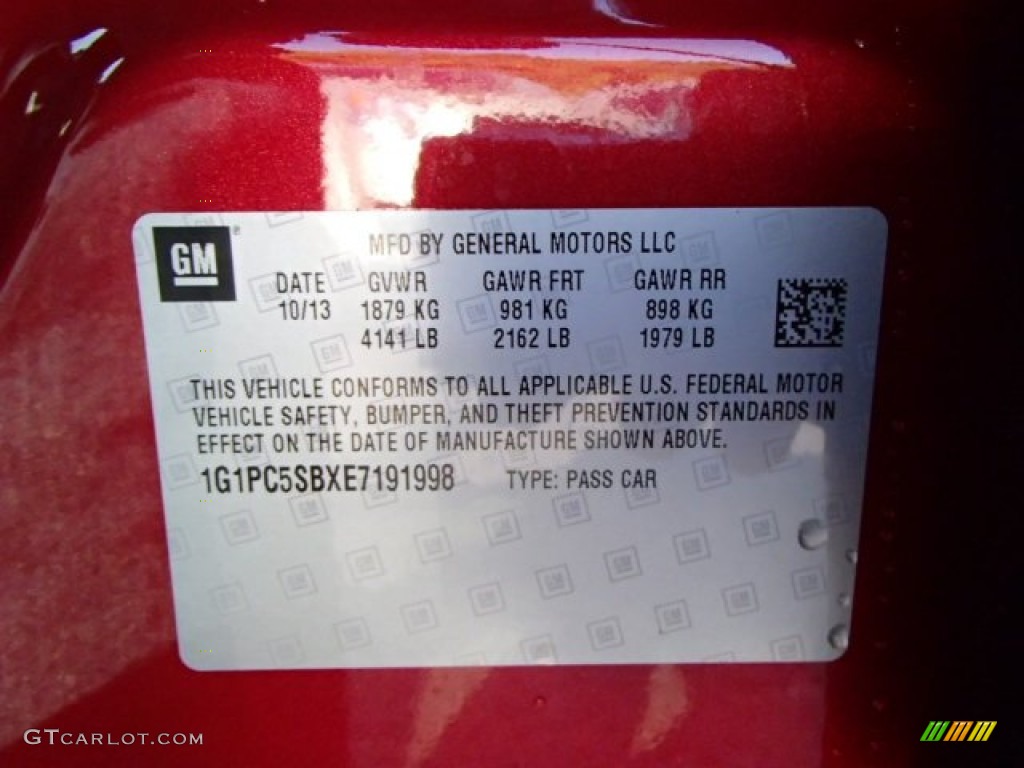 2014 Cruze LT - Crystal Red Tintcoat / Jet Black photo #20