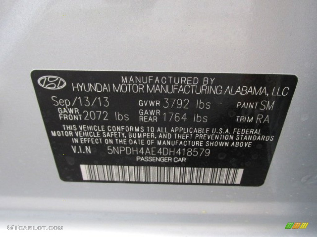 2013 Elantra GLS - Silver / Gray photo #15