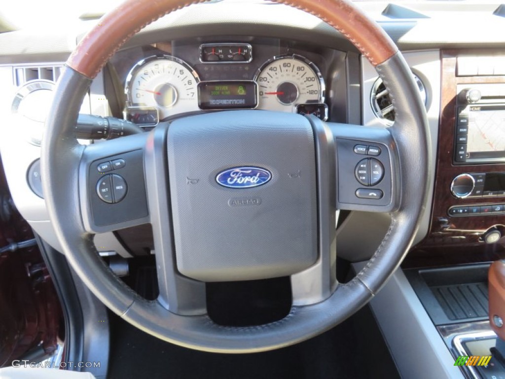 2011 Ford Expedition EL King Ranch 4x4 Chaparral Leather Steering Wheel Photo #86554011