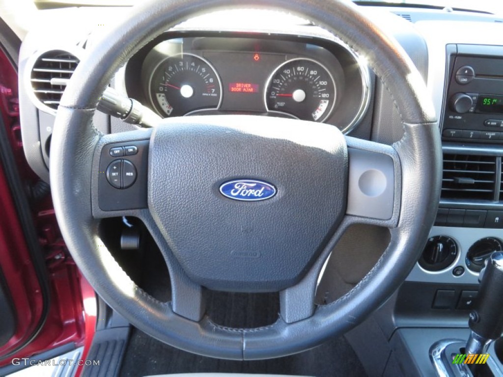 2007 Ford Explorer XLT Ironman Edition Black/Stone Steering Wheel Photo #86556189