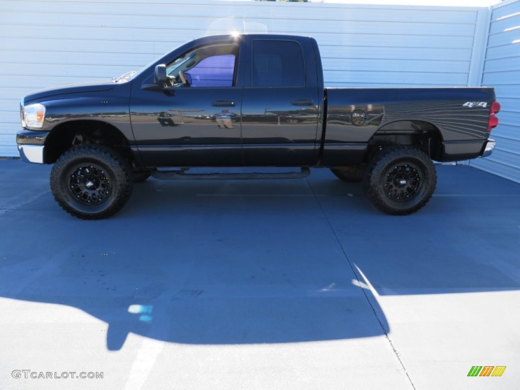 2007 Ram 1500 SLT Quad Cab 4x4 - Black / Medium Slate Gray photo #6